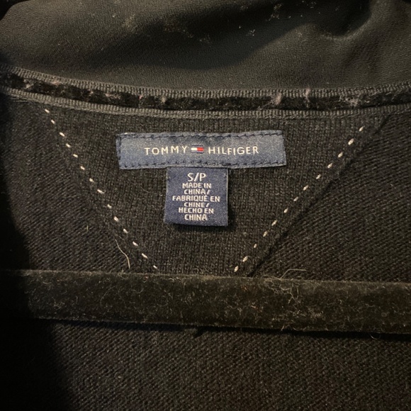 Tommy Hilfiger Embellished Sequin Trimmed Black Cardigan Pockets Women's… - Picture 2 of 5